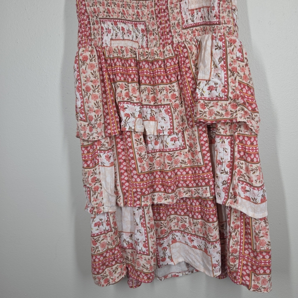 American Eagle Patchwork Printed Floral Smocked T… - image 8